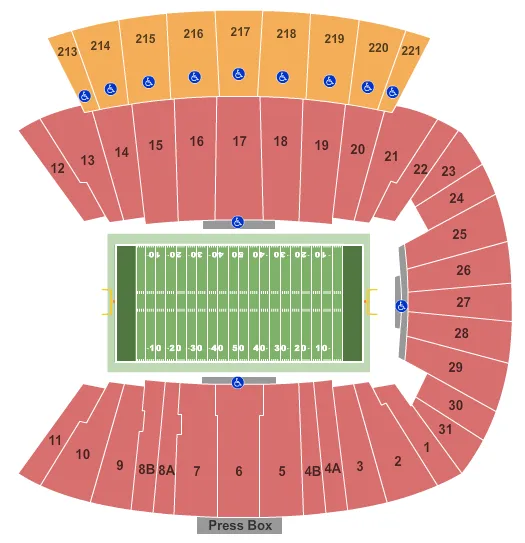 DOWDY FICKLEN STADIUM FOOTBALL Seating Map Seating Chart