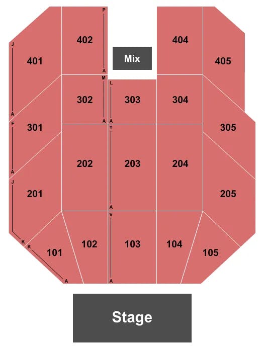  END STAGE Seating Map Seating Chart