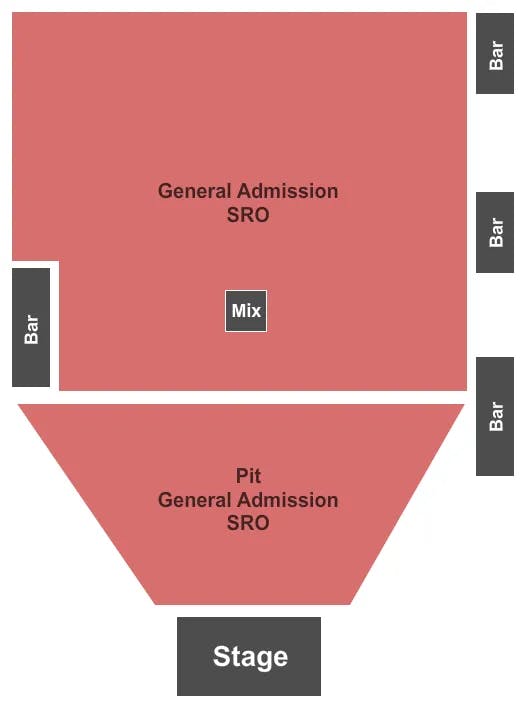  GENERAL ADMISSION Seating Map Seating Chart