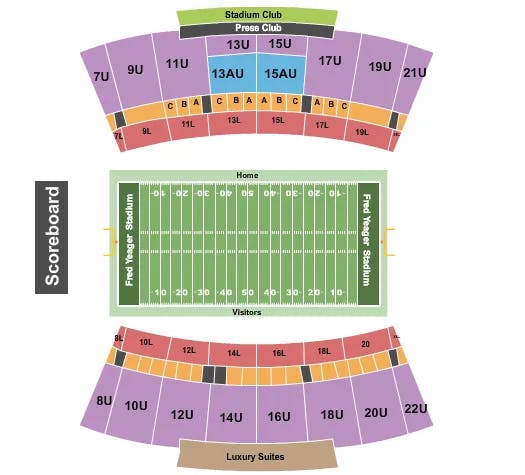  DOYT L PERRY STADIUM FOOTBALL Seating Map Seating Chart