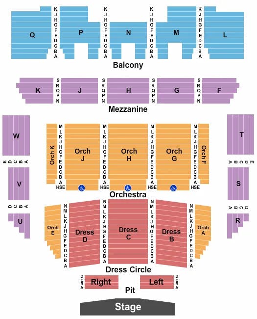  END STAGE PIT Seating Map Seating Chart