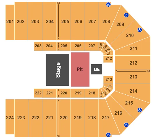  ENDSTAGE PIT ONLY Seating Map Seating Chart
