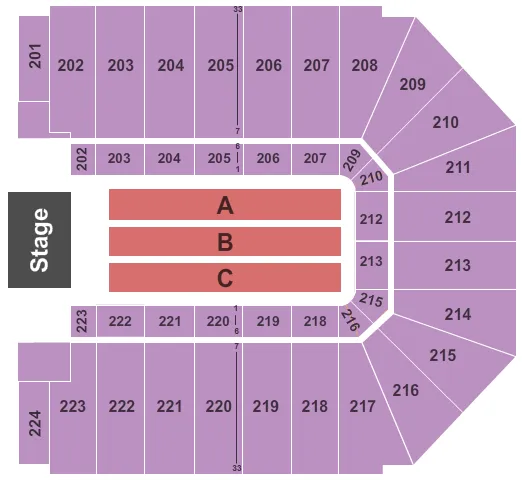  END STAGE Seating Map Seating Chart