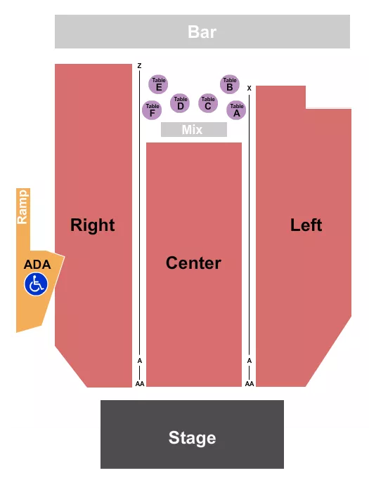  ENDSTAGE RESERVED 2 Seating Map Seating Chart