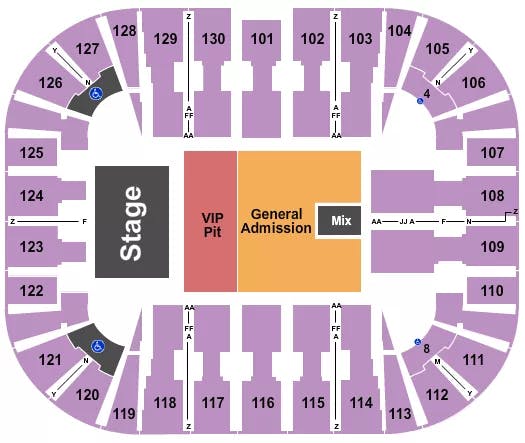  ENDSTAGE VIP GA Seating Map Seating Chart