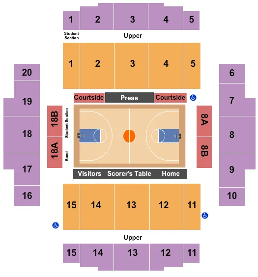 EARLE A CHILES CENTER BASKETBALL Seating Map Seating Chart