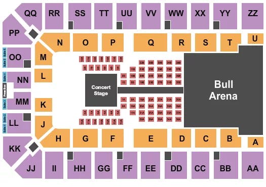  CONCERT RODEO Seating Map Seating Chart