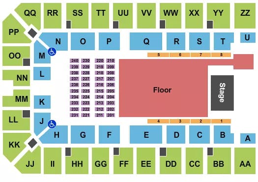  ENDSTAGE 2 Seating Map Seating Chart