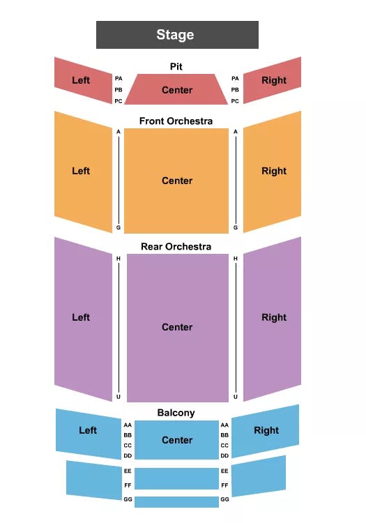  ENDSTAGE RESERVED W PIT Seating Map Seating Chart