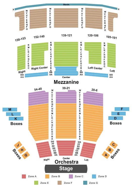  ENDSTAGE INT ZONE Seating Map Seating Chart