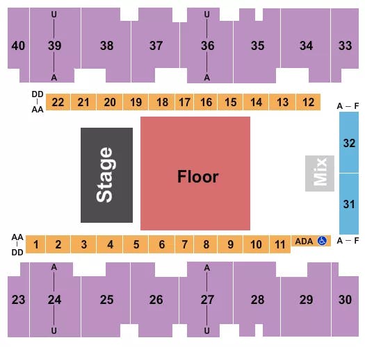  ENDSTAGE 3 Seating Map Seating Chart