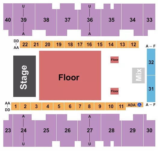  ENDSTAGE FLR Seating Map Seating Chart