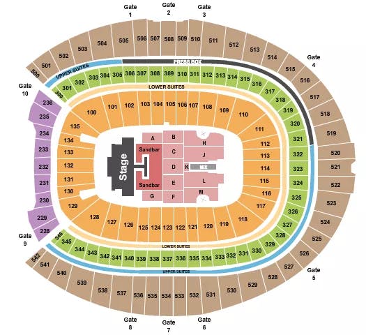  KENNY CHESNEY 2 Seating Map Seating Chart
