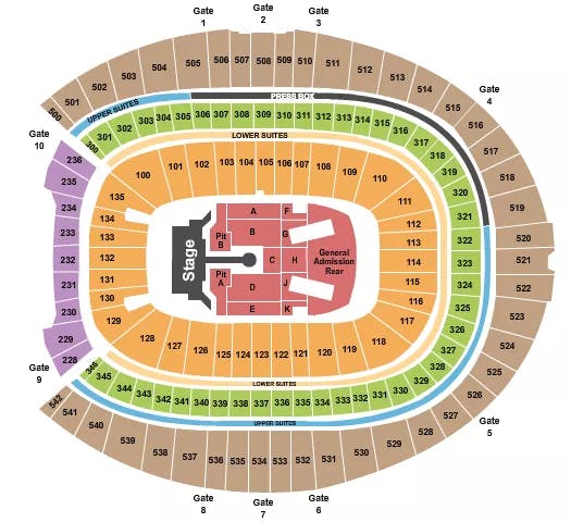  ROLLING STONES 2 Seating Map Seating Chart