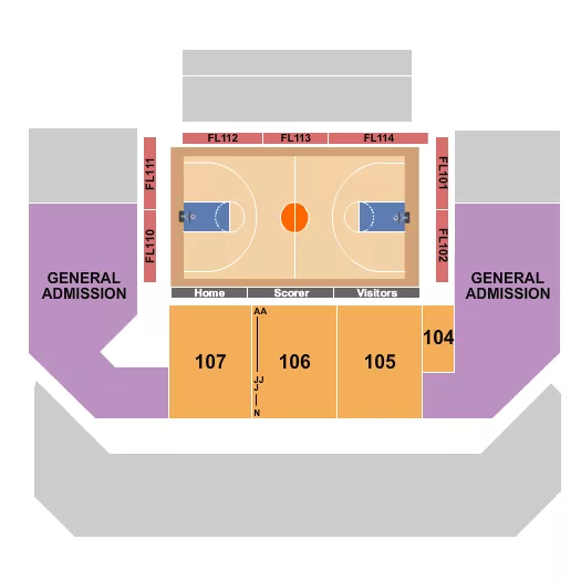 ENTERTAINMENT SPORTS ARENA BASKETBALL CAA WOMEN Seating Map Seating Chart