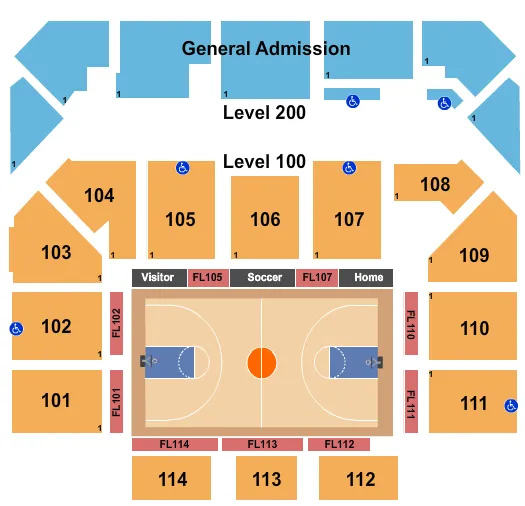 ENTERTAINMENT SPORTS ARENA BASKETBALL 2 Seating Map Seating Chart