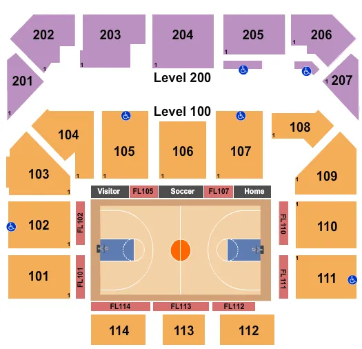 ENTERTAINMENT SPORTS ARENA BASKETBALL 3 Seating Map Seating Chart