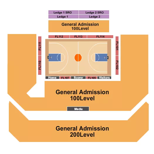 ENTERTAINMENT SPORTS ARENA BASKETBALL 4 Seating Map Seating Chart