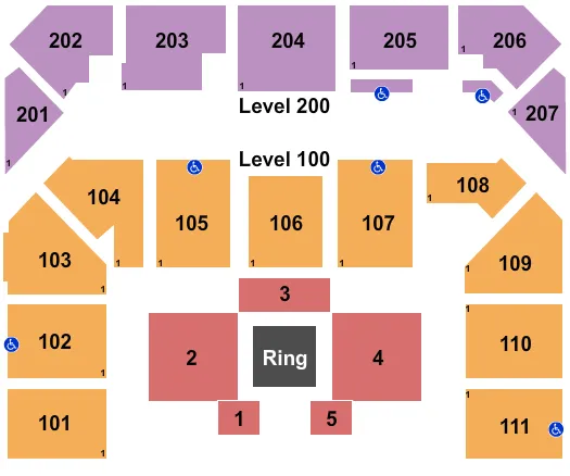ENTERTAINMENT SPORTS ARENA WWE NXT LIVE Seating Map Seating Chart
