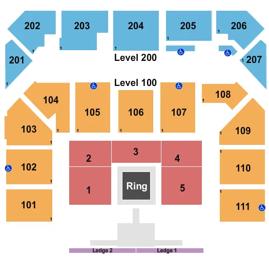 ENTERTAINMENT SPORTS ARENA WRESTLING Seating Map Seating Chart