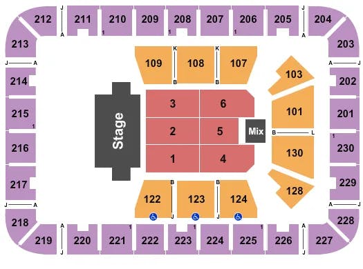 EXPLOREASHEVILLECOM ARENA AT HARRAHS CHEROKEE CENTER ENDSTAGE Seating Map Seating Chart