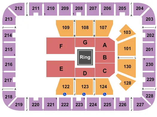 EXPLOREASHEVILLECOM ARENA AT HARRAHS CHEROKEE CENTER WWE Seating Map Seating Chart