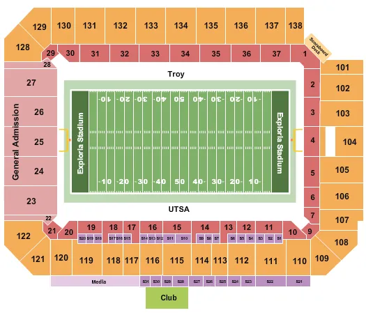 INTERCO STADIUM CURE BOWL Seating Map Seating Chart