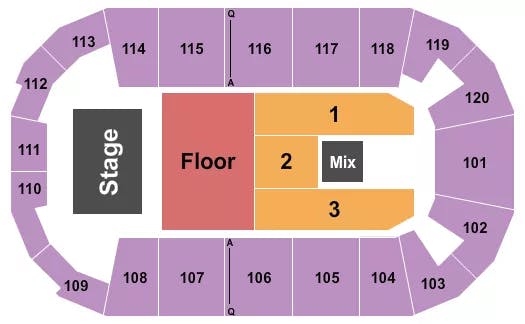 FM BANK ARENA ENDSTAGE Seating Map Seating Chart