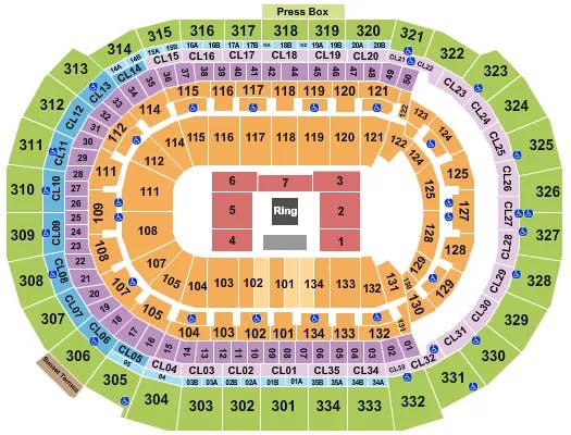  END STAGE RING Seating Map Seating Chart