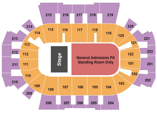  ENDSTAGE PIT Seating Map Seating Chart