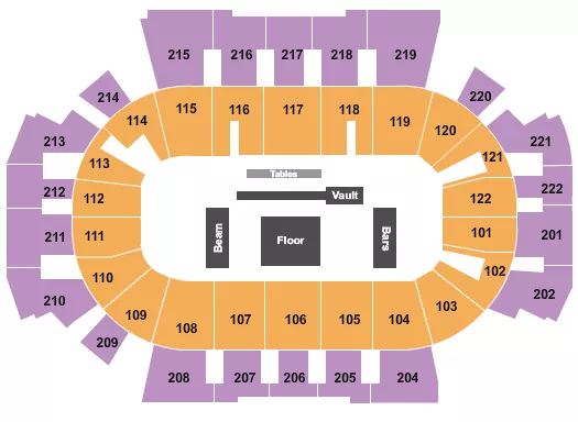  GYMNASTICS Seating Map Seating Chart