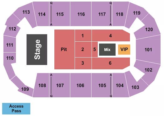 FM BANK ARENA ENDSTAGE 2 Seating Map Seating Chart