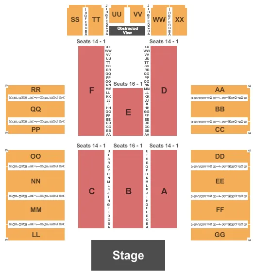 FANTASY SPRINGS RESORT CASINO END STAGE Seating Map Seating Chart
