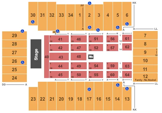  END STAGE Seating Map Seating Chart