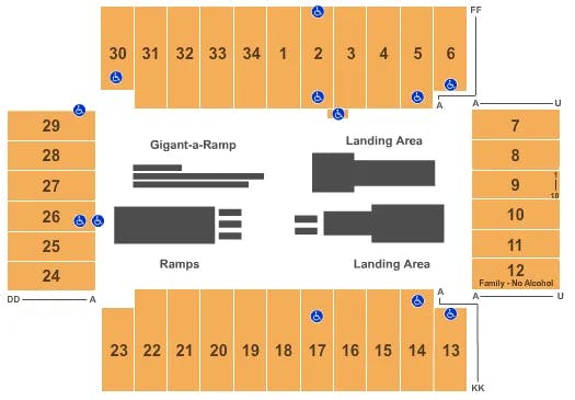  NITRO CIRCUS Seating Map Seating Chart