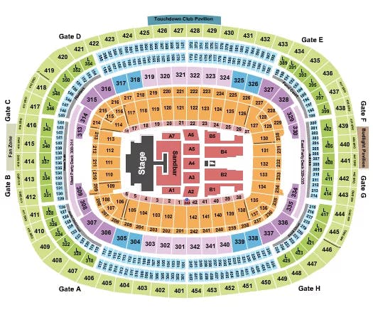  KENNY CHESNEY 1 Seating Map Seating Chart