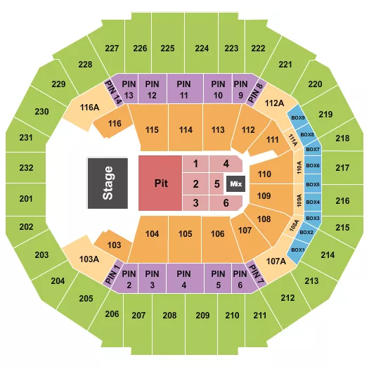  ENDSTAGE GA PIT Seating Map Seating Chart