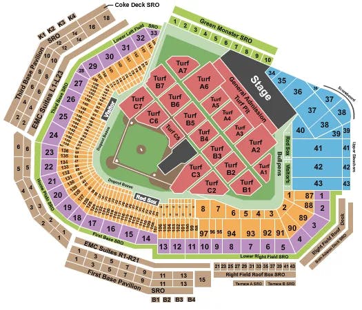  DEAD AND COMPANY Seating Map Seating Chart