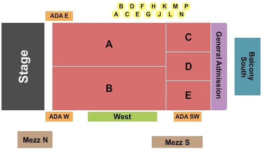FILLMORE AUDITORIUM COLORADO ENDSTAGE 4 Seating Map Seating Chart