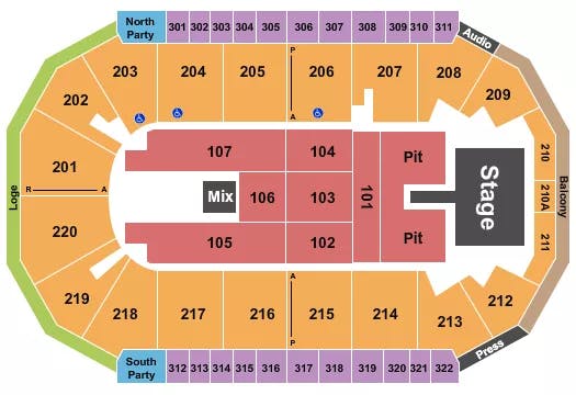  ENDSTAGE GA PIT Seating Map Seating Chart