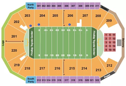  FOOTBALL 2 Seating Map Seating Chart