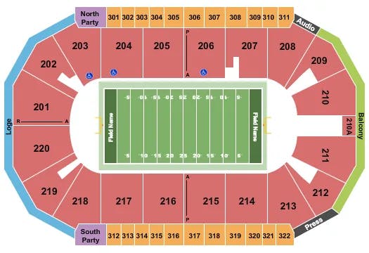  FOOTBALL Seating Map Seating Chart