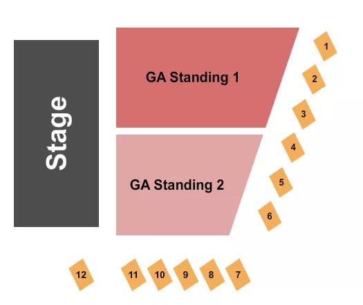  ENDSTAGE GA STANDING Seating Map Seating Chart