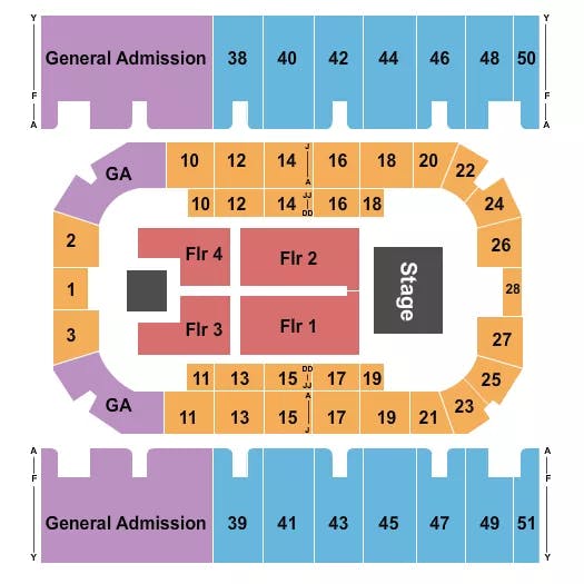  ENDSTAGE 42 Seating Map Seating Chart