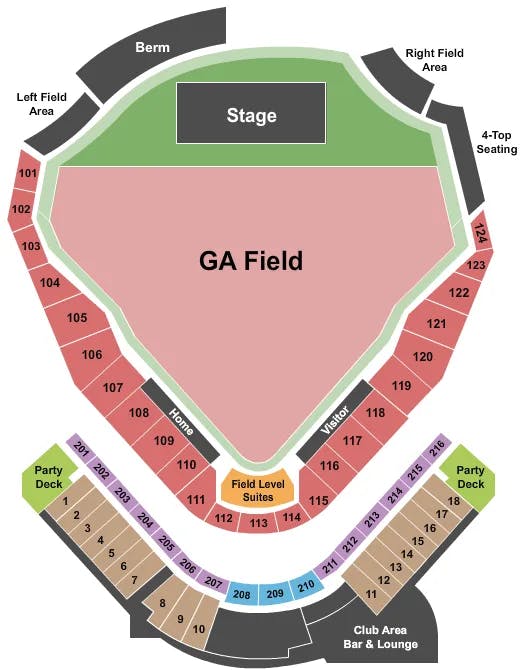  ENDSTAGE GA FIELD Seating Map Seating Chart