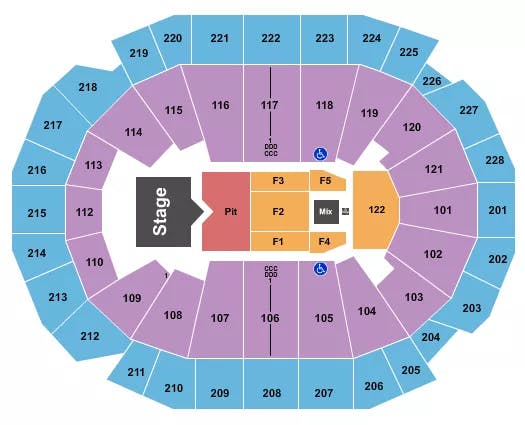  SAM HUNT Seating Map Seating Chart