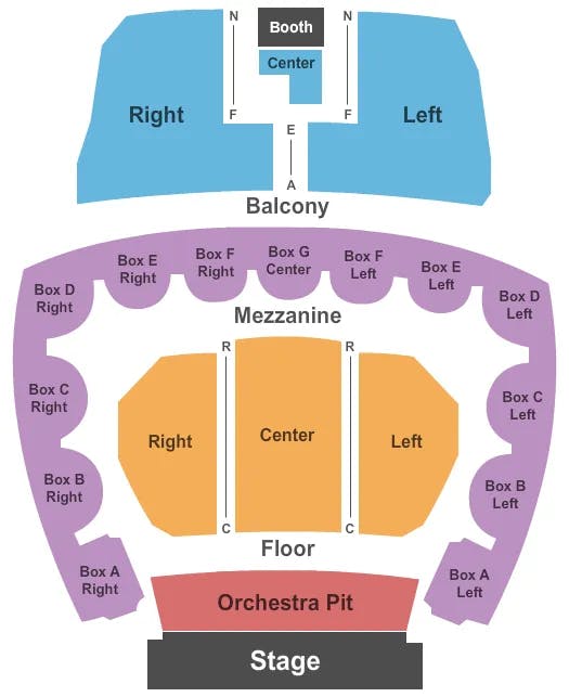 FIVE FLAGS CENTER THEATRE ENDSTAGE Seating Map Seating Chart
