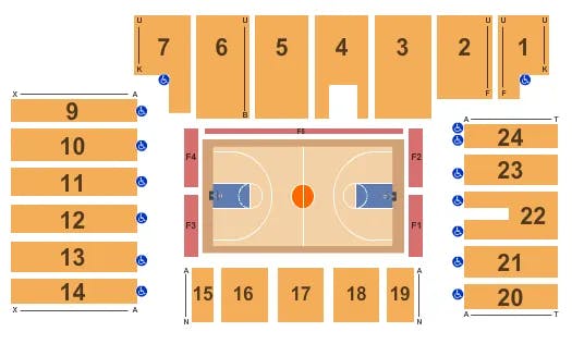 FIVE FLAGS CENTER ARENA BASKETBALL Seating Map Seating Chart
