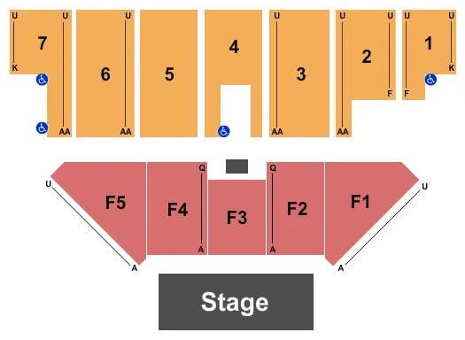 FIVE FLAGS CENTER ARENA ENDSTAGE 3 Seating Map Seating Chart