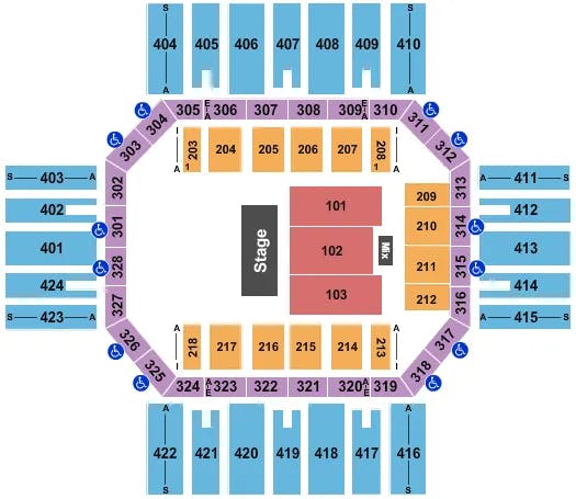  ENDSTAGE HALF HOUSE Seating Map Seating Chart